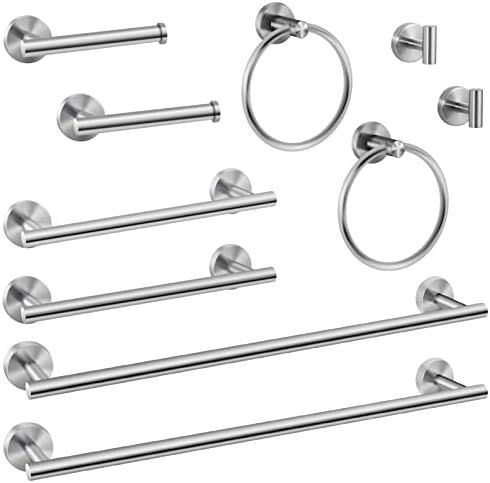 1 Styck Borstad Nickel Badrumsutrustning Set – Inkluderar 60 cm & 30 cm Badrumshanddukshängare, Handdukshållare, Toalettpappershållare, Handdukshook, 2 Pack 5 Delar Badrumstillbehör Set i Rostfritt Stål Väggmonterat  |   Badrumsinredning Badrumsinredning Badrumsinredning