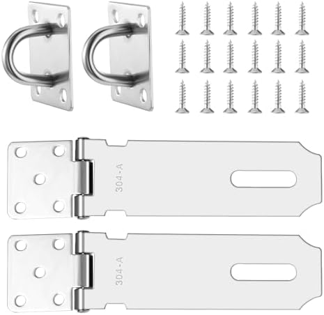 2-pack Dörrlås Hasp Lås, 5 tum 34 Rostfritt Stål Säkerhetspacklås Klämma Hasp Lås Lås Hasp Lås Med Skruvar För Dörr Fönster Skåp Husdjursbur Verktygslåda Skjul Staket (Silver)  |   Hänglås och haspar Hänglås och haspar Hänglås och haspar