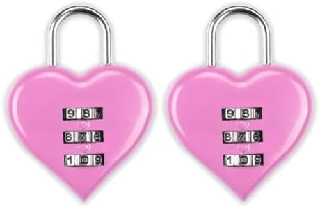 2-pack Rosa Kombinationslås, Hjärta Form 3-siffrigt Lösenord Padlock, Mini Utomhus Kombinationslås För Skola Gym Skåp, Stängselport, Verktygslåda, Anställd Hasp Skåp Kombinationslås Och Haspar  |   Hänglås och haspar Hänglås och haspar Hänglås och haspar