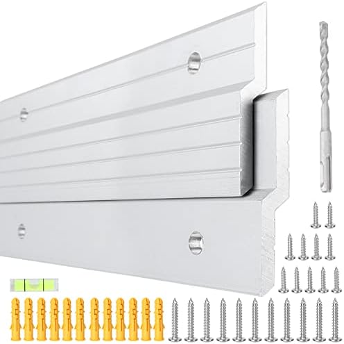 2-Par Heavy Duty 30 Tum Aluminium Fransk Kloss Hängare, Z-Bar Clips Montering För Spegel Och Bild, 200 Pund Max Belastning Säker Väggmontering Sammanlänkade Fästen Z Hängare, Inkluderat Verktyg  |   Bildhängningsutrustning Bildhängningsutrustning Bildhängningsutrustning