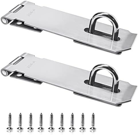 2Pcs Rostfritt Stål Grindlås Hasp, Säkerhets Packlock Spänne Hasp Lås Set Dörrlås Hasp Lås För Dörrar, Skåp, Garderober Och Mer (5 Tum-Silver)  |   Hänglås och haspar Hänglås och haspar Hänglås och haspar