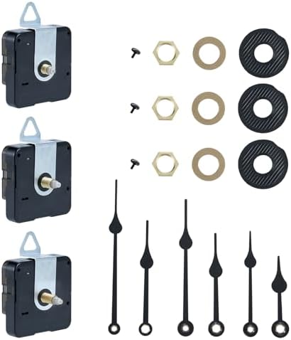 3-pack klockmekanism ersättning, batteridriven klocka kit med klockvisare, tyst klockdel, axellängd 12 mm, 16 mm och 23 mm  |   Klockdelar Klockdelar Klockdelar