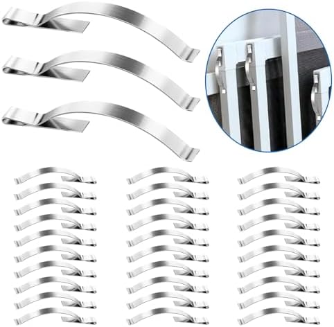 3 st Fönsterskärm Tension Spring Clips – Säkert Hålla Skärmar i Aluminiumkanaler – 1/4″ Bred 2-3/4″ Lång – Hållbara Rostfria Stål Stabiliserande Fönsterskärmar  |   Fönsterbeslag Fönsterbeslag Fönsterbeslag