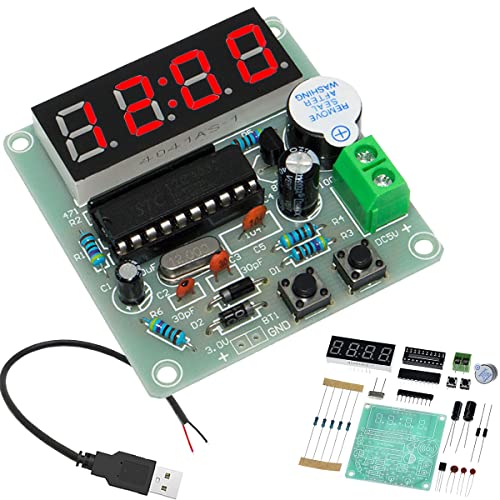 4 Bits Digital Klocka DIY Kit Mcu Digital Klocka PCB Lödningsövningsbräda Klockdelar Komponenter För Kursövning Lödningspraktik  |   Klockdelar Klockdelar Klockdelar