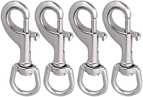 4Pcs Rostfritt Stål Svängöga Snap Hook, 316 Marin Kvalitet Silver Rostfritt Stål Enändad Bultsnäpplås För Vattenhink, Hundkoppel, Djurfodringshink, Djurhammock (9Mm)  |   Snaps Snaps Snaps