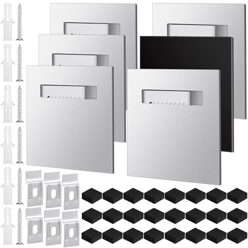 6-pack självhäftande hängare 3,15 x 3,15″ hängare självhäftande bildhängningsplåtset för speglar och hängande konst/foton på akryl, glas, aluminium eller andra plana paneler  |   Bildhängningsutrustning Bildhängningsutrustning Bildhängningsutrustning