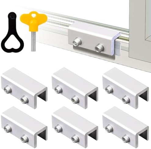 6 Set Fönsterlås Med Nyckel Aluminium Skjutfönsterlås För Vertikala Och Horisontella Skjutfönster Dörrar Justerbart Säkerhetsskruvlås Utan Borrning För Barnrum Hem Och Kontor Silver  |   Fönsterbeslag Fönsterbeslag Fönsterbeslag