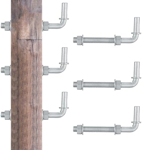 6 st 6″ J-bult grindgångjärn, kraftiga J-bultar för gårdsgrindar med 5/8″ hanpinne för kedjelänk, trägrind, dörrbeslag, muttrar och brickor ingår  |   Grindbeslag Grindbeslag Grindbeslag