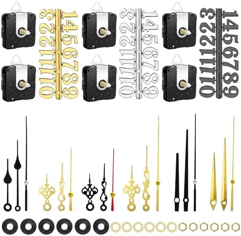 6 St Högvridmoment Klockmekanismer Batteridriven, Långaxlad Kvarts Klockrörelse Med 6 Set Visare Och 3 Klocknummer Kit För Väggklocka DIY Motorersättning Reparationsdelar (22Mm Axeln)  |   Klockdelar Klockdelar Klockdelar