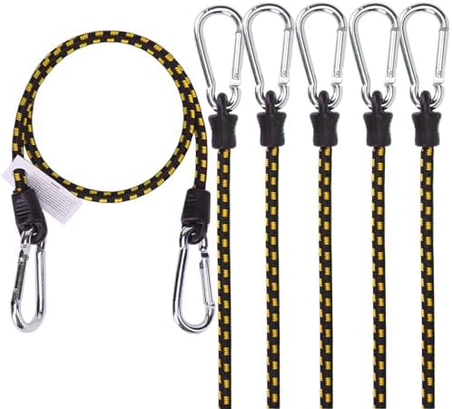 6Pk Bungee Snoddar Med Karbinhakar 48 Tum Tunga Straps Starka Elastiska Rep Låser På Fästpunkter För Bagagebärare/Fordon/Camping/RV  |   Presenningar och spännband Presenningar och spännband Presenningar och spännband