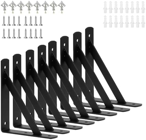 8-pack L 6″ x H 4″ kraftiga hyllkonsoler med skruvar, väggmonterade hyllkonsoler med 90-graders triangel, svarta metallhyllkonsoler, monteringsskruvar ingår, hyllkonsoler L (150×90 mm)  |   Hyllkonsoler och stödkonsoler Hyllkonsoler och stödkonsoler Hyllkonsoler och stödkonsoler