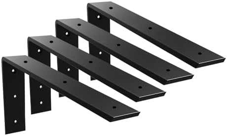 Bänkskivestöd Bracket 4-pack Tungt bänkskivestöd Dold bracket 18″ X 8″ X 2 1/2″ L bracket Metallkonsoler för kvarts/granit/trä/betong/laminatbänkskivor  |   Hyllkonsoler och stödkonsoler Hyllkonsoler och stödkonsoler Hyllkonsoler och stödkonsoler