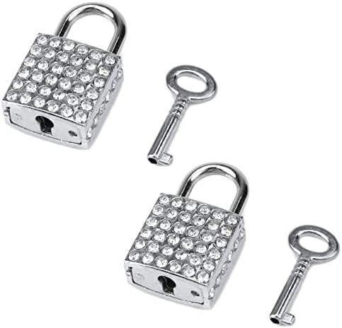 Bling Mini Fyrkantig Dekorativ Hänglås, Zinklegering Blank Dekorativ Lås Med Nyckel För Bagage, Hasp, Skåp, Handväska 2 St, Silver  |   Hänglås och haspar Hänglås och haspar Hänglås och haspar