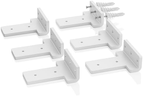 Dolda L-hyllkonsoler 4 tum, 6-pack kraftiga hyllkonsoler för industriell väggmontering, rustika vita hyllkonsoler med modern järnfinish  |   Hyllkonsoler och stödkonsoler Hyllkonsoler och stödkonsoler Hyllkonsoler och stödkonsoler