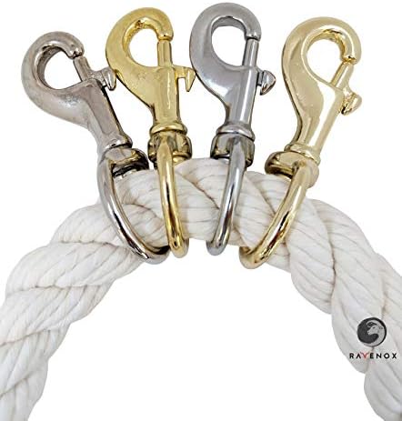 Fms Snap Hooks Tungt Tåliga | (Massiv Mässing) (1″ X 2-Pack) | 1-Tums Svängsnäpplås | Nyckelringklämma Med Ögla | Svängkrok, Bultsnäpplås För Dykning, Flagstänger, Hästledare, Koppel | Rep Tillbehör  |   Snaps Snaps Snaps