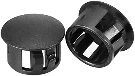 Hållpluggar, 20 st 14 mm x 10,4 mm svarta nylon rund snap-lås panelhål täcklock  |   Hårdvarupluggor Hårdvarupluggor Hårdvarupluggor