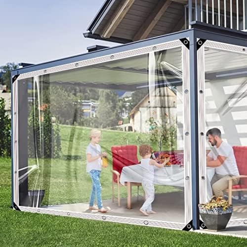 Klar-Tarps-Tungt-Vattentätt-4X6 Ft, Transparent Vattentät Tarp Med Öglor 15,74 Mil Trädgårdsregnskydd För Patio Inhägnad Camping Utomhustält Täckning För Veranda Markis  |   Presenningar och spännband Presenningar och spännband Presenningar och spännband