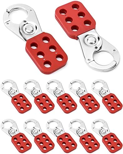 Lock Out Tag Out Hasp, 12-pack tamper-säker rostfri hänglås hasp med förlängd käke, röd  |   Hänglås och haspar Hänglås och haspar Hänglås och haspar