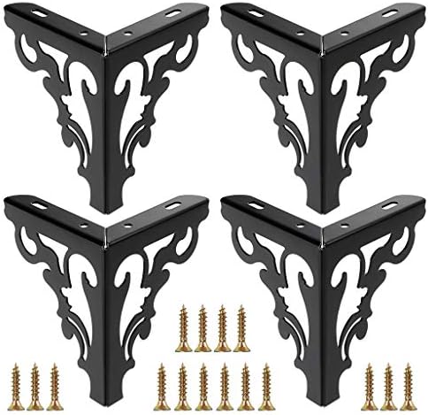 Ownmy 4-pack metallmöbelben, moderna soffben för reparation och restaurering av byrå, garderob, soffbord, arbetsytor och sängar, viktkapacitet på 25 kg per ben (svart, 15 cm/6 tum)  |   Möbelbeslag Möbelbeslag Möbelbeslag