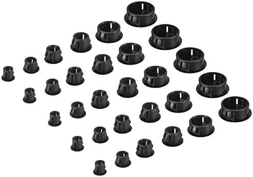 Plastpluggar, 135 stycken i 6 storlekar: 3/16″, 1/4″, 5/16″, 3/8″, 1/2″, 1″ – Flush Type Panel Snap In Knockout Locking Plugs för möbelpaneler, svart  |   Hårdvarupluggor Hårdvarupluggor Hårdvarupluggor