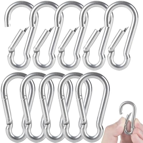 Rostfritt Stål Fjäder Snap Hook Karbinhake – Tungt Utrustade Karbinhakar – 34 Rostfria Clips – Nyckelring Snabbkopplingar  |   Snaps Snaps Snaps