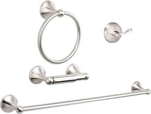 Satin Nickel Badrumstillbehör Set, 18-tums Handdukshållare Set Väggmonterad, Tungt Badrumstillbehör Set, 4-delat  |   Badrumsinredning Badrumsinredning Badrumsinredning