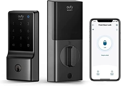 Smart Lock C210, Nyckelfri Entrédörrslås, Inbyggd Wifi Dörrlåskolv, Smart Dörrlås, Ingen Brygga Krävs, Enkel Installation, Pekskärms Tangentbord, App Fjärrkontroll, 4 AA Batterier Ingår  |   Dörrbeslag och lås Dörrbeslag och lås Dörrbeslag och lås