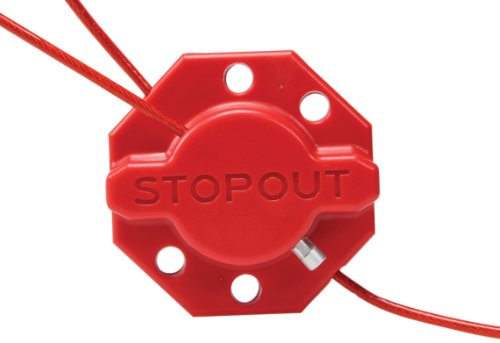 Kdd637 Stopout Twist ‘N Lock Cinch Lockout Hasp med 6-fots röd plastbelagd stålkabel, polykarbonat, röd  |   Hänglås och haspar Hänglås och haspar Hänglås och haspar